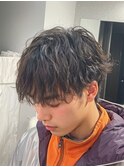フェードパーマスペインカールセンターパート韓国マッシュ眉毛