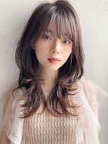 うるツヤワイドバング大人可愛い愛されセミディ#342f0413