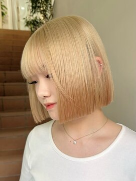 サンク 原宿 表参道(cinq) 透明感ピンクミルクティーベージュダブルカラーハイライトカラー