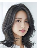 ♪顔周りレイヤー/ミディアムヘア/くびれヘア/韓国風♪西宮北口