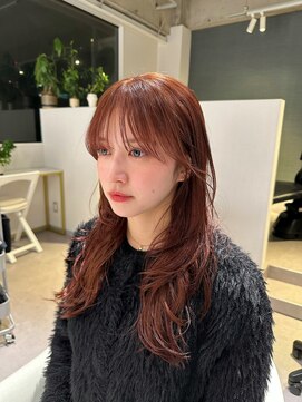 アム(amu) ピンクベージュ/ピンクカラー/ハッシュカット/レイヤーカット