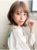 外ハネボブ毛先パーマローライト 厚めバング スリークボブ　桐山