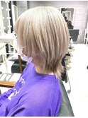 ブロンドカラー＼ボブウルフショート＼ゴールドベージュ　原宿