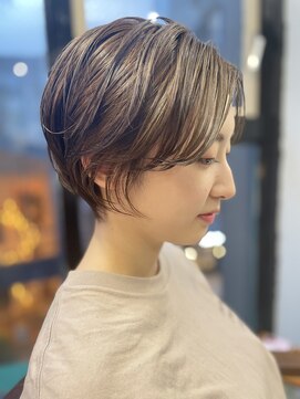 ヌード(NUDE) 「NUDE」#20代30代40代丸みショートベージュ前髪なしショート