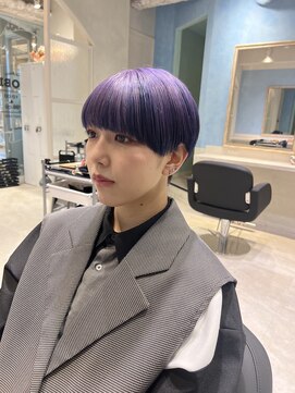 アソビ 表参道(ASOBI) ブリーチ　マッシュ　ラベンダーピンク　ネイビー