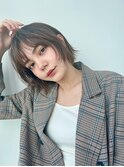 20代30代大人かわいいチョコレートカラーレイヤーショートボブ