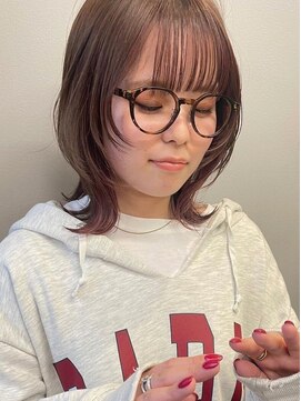 カノエ 下関垢田店(canoe) ワイドバング ウルフカット 裾カラー前髪インナーカラー