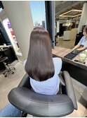 暗髪透明感オリーブマットベージュ赤味消しミディアム◎