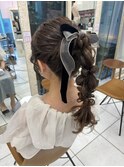 高めの編みおろし