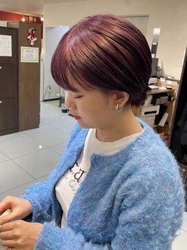 ノラキチジョウジ(NORA KICHIJOJI) ハイトーンカラー耳かけウルフボブフェイスレイヤーカット