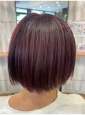 大人かわいい秋カラーショートボブ