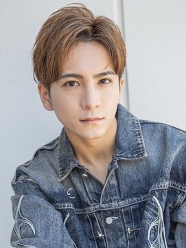 シティ(CITY) 【Mens style】刈り上げセンターパート波打ちパーマブルーカラー