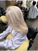 メルティカラーフェミニンロング似合わせカットハイトーン韓国