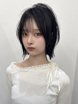 サンド 大阪梅田(sand) ＠hitoshi__sand ボブ/黒髪/ネビージュ/小顔/ワンレン/大阪梅田