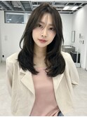 レイヤーカット　ワンカール　ベージュカラー