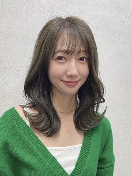 ユアーズヘア 神楽坂店(youres hair) 韓国風くびれヘア/オリーブグレー/髪質改善/レイヤーカット