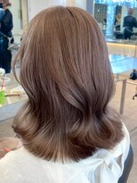 エリマ 横浜西口(elima)&nbsp;横浜西口白髪染めミディアムボブベージュアッシュブラウンカラー