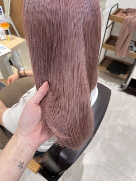 ヘアーメイクブランニュー セントラル 西大寺店(hair make Brand new central) 透明感ペールピンク髪質改善艶カラー20代