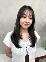 ニコ トウキョウ 渋谷(nico TOKYO)&nbsp;ロングレイヤーカット顔周りレイヤーウルフハッシュカット韓国