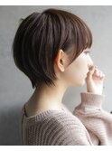 大人可愛い20代30代40代黒髪前下がりショートボブ丸みショート◎