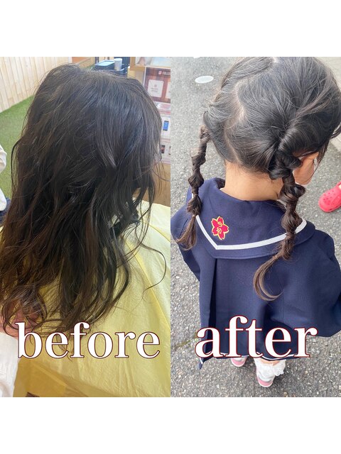 #キッズアレンジ#入園式アレンジ#入園式セット#子供ヘアセット