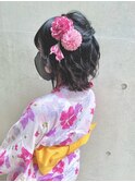 ボブの浴衣ヘア☆ // ハーフアップ