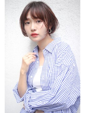 レ セゾン(Les Saisons) カジュアルな雰囲気だけど女性らしい前髪パーマショートボブ