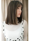 デザインカラーハイライト前下がりセミディY上尾20代30代40代