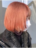 ダブルカラーミルクティーピンクベージュカラーハイトーンカラー