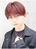 シースルーマッシュウルフ　ワインレッド　ハンサムショート