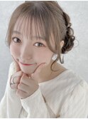 ブリーチなしミルクティーカラーくまさんお団子