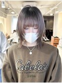 ウルフカット　ラベンダー　ブリーチ　レイヤーカット　卒業式