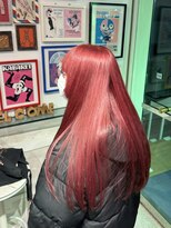 ヘアー アレス(hair ales)&nbsp;ネオンレッド　ボルドー　赤髪　ワインレッド　ケアブリーチ