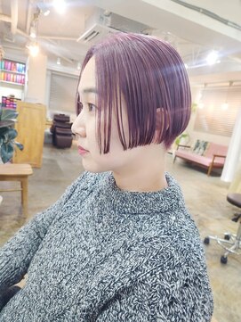 スーハ 恵比寿(SUUHA) フラミンゴ/ラベンダーピンクのハイトーンカラーグラボブモード