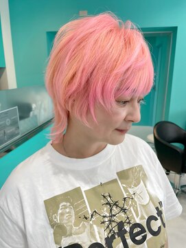 ユー イケブクロ(u Ikebukuro) ショートウルフ/レイヤーウルフ/マッシュウルフ/ピンク/ブリーチ