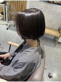 イメチェンホワイトブロンド外ハネボブ美髪ワイドバング