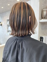 キャアリー(Caary) 福山市美容室Caaryボブ春ヘアブリーチありアンブレラカラー