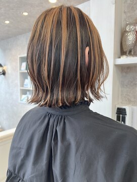 キャアリー(Caary) 福山市美容室Caaryボブ春ヘアブリーチありアンブレラカラー