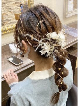 セットサロンエース(Set salon Ace) 水引き　金箔ヘア　ゆる編みポニー★