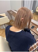 ハイトーン ボブ ベージュ 透明感 髪質改善 切りっぱなし 三宮