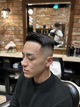 ヒロギンザ 上野店(HIRO GINZA) サイドパートスキンフェードフェード七三分け短髪ビジネスヘア