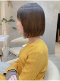 【澤口】イメチェンボブフルバングレッドブラウン韓国