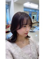 アッシュ 下北沢店(Ash)&nbsp;ミディアムくびれヘア×艶々グレージュ