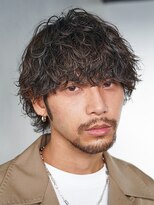 センターパートウルフカットシャドウパーマニュアンスパーマ
