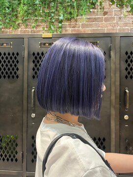 ネウィ ジャム 町田(newi JAM) ワンレンボブ前下がりショート内巻きワンカール鎖骨ミディアム