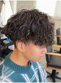 波巻きパーマメンズパーマメンズヘアツーブロックツイストパーマ