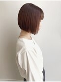収まりのいいワンレングスボブベージュカラー自由が丘