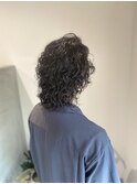 ツーブロックメンズロング/スパイラルパーマ