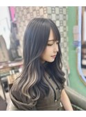 プルエクステ/グレーアッシュ/インナーカラーカラー/髪質改善