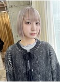 ホワイトカラー/ブロンド/ボブ/ケアブリーチ/ハイトーン